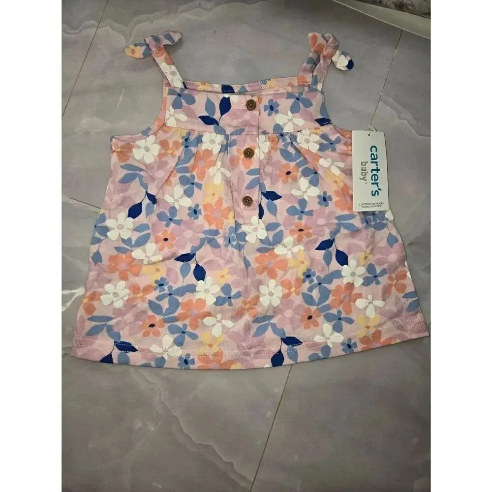 Carter's Baby Girls Size 18 Months Pink Floral 2-Piece Set